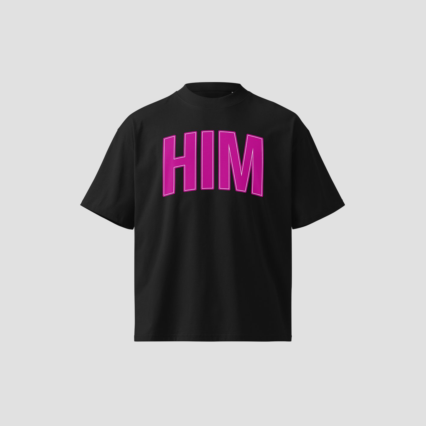 HIM OVERSIZED HIGH NECK TEE - MAGENTA BLACK
