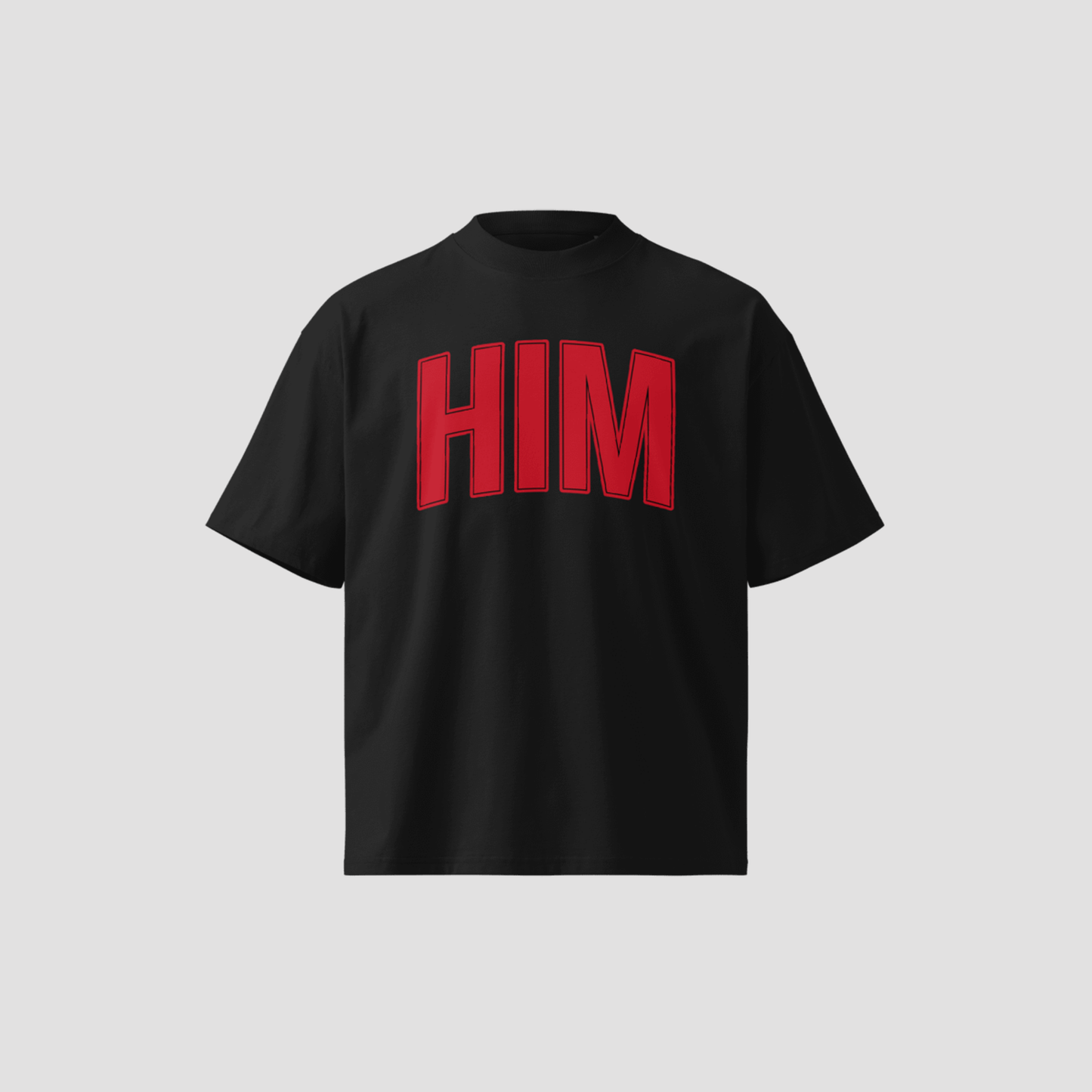HIM OVERSIZED HIGH NECK TEE - RED