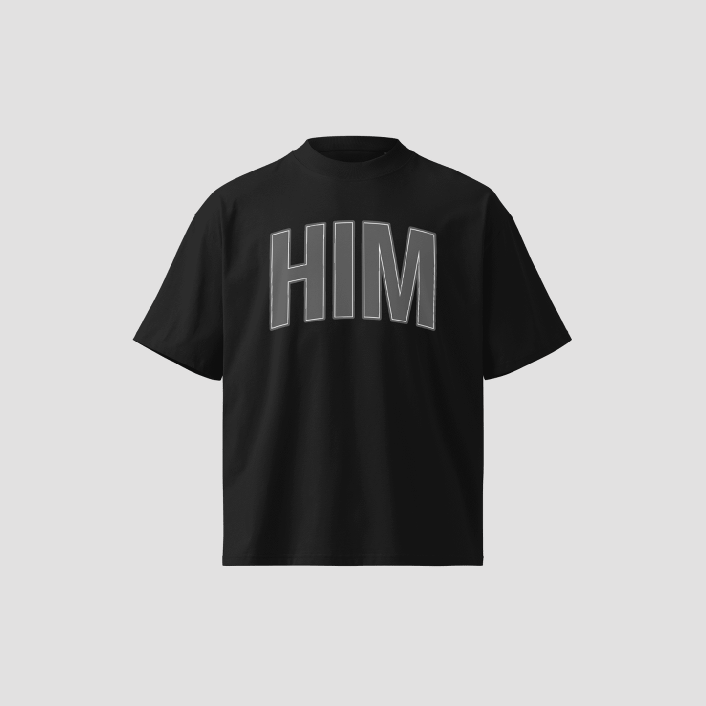 HIM OVERSIZED HIGH NECK TEE - GRAPHITE