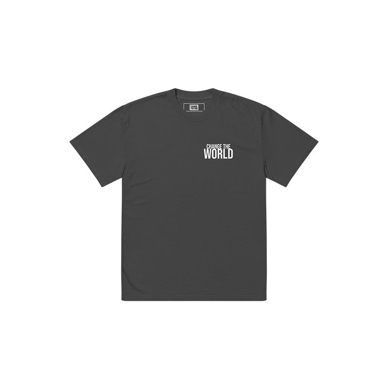 CHANGE THE WORLD OVERSIZED TEE - FADED BLACK