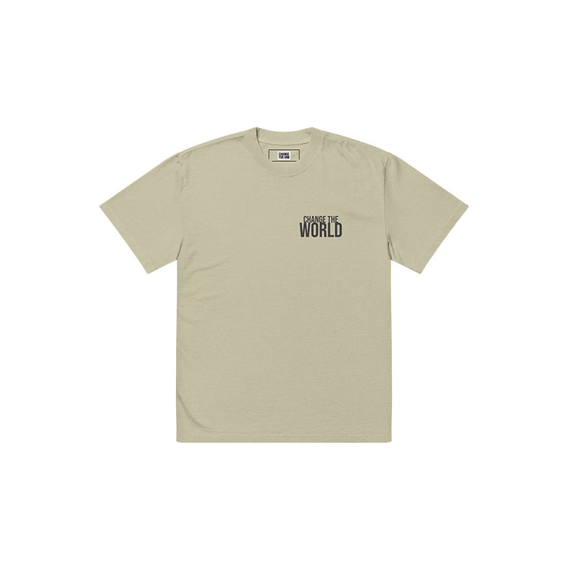 CHANGE THE WORLD OVERSIZED TEE - EUCALYPTUS