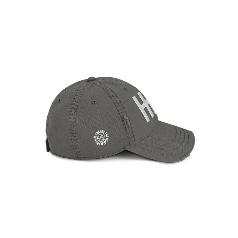 HIM DISTRESSED BASEBALL HAT - GREY