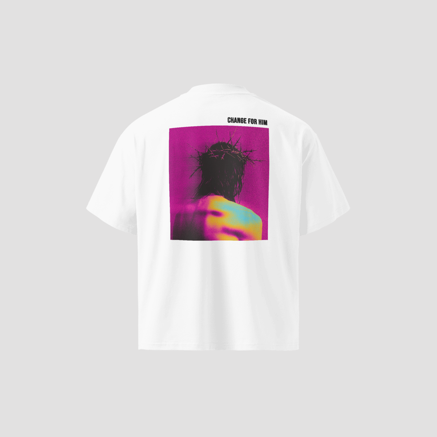 HIM OVERSIZED HIGH NECK TEE - MAGENTA