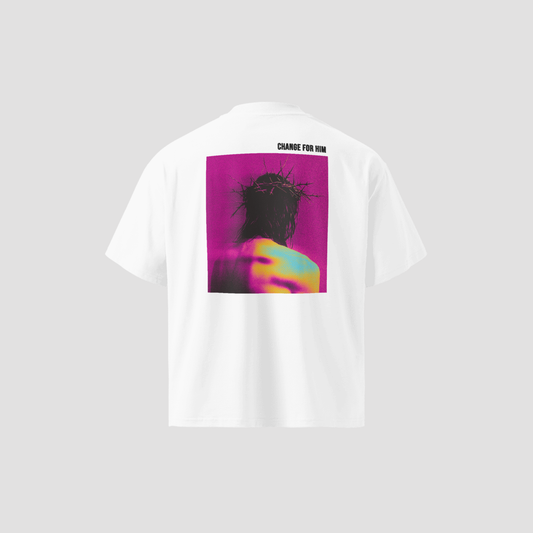HIM OVERSIZED HIGH NECK TEE - MAGENTA