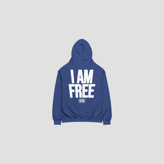 I AM FREE OVERSIZED HOODIE - COBALT