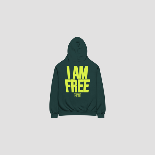 I AM FREE OVERSIZED HOODIE - PINE