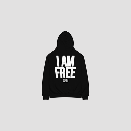 I AM FREE OVERSIZED HOODIE - BLACK