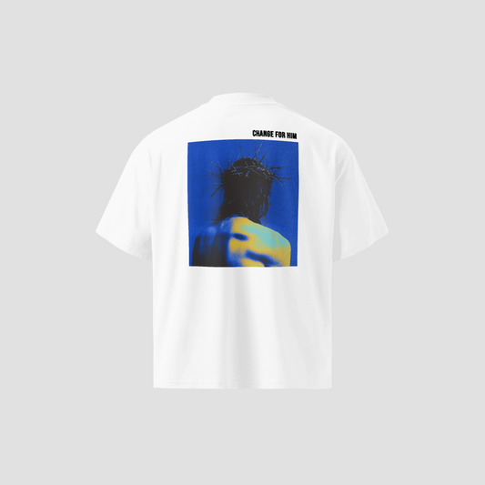 HIM OVERSIZED HIGH NECK TEE - ROYAL