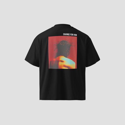 HIM OVERSIZED HIGH NECK TEE - RED