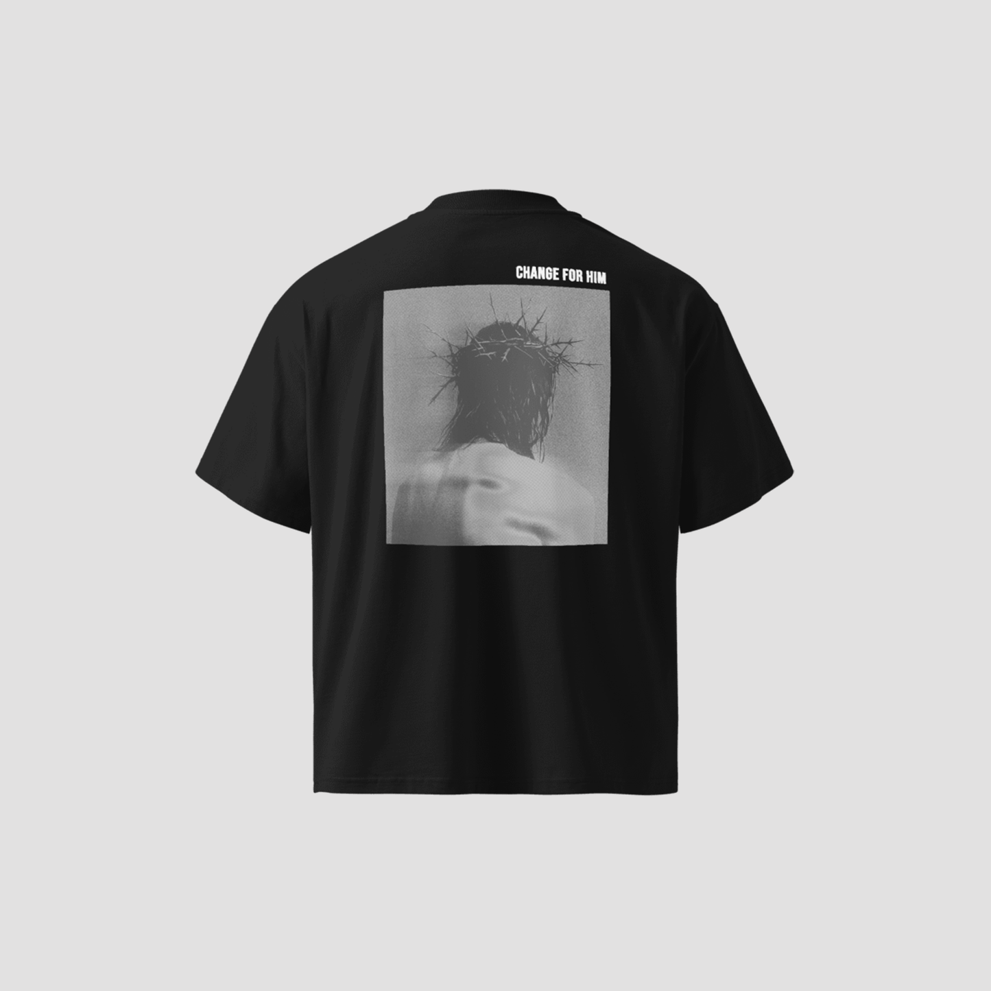 HIM OVERSIZED HIGH NECK TEE - GRAPHITE